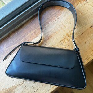 NWOT ZARA Small Vegan Leather Black Shoulder Bag Adjustable Strap